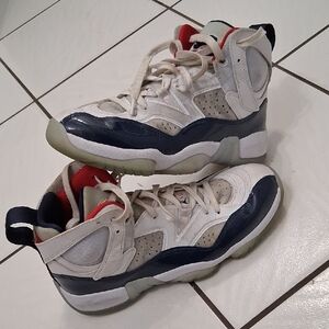 Nike High-Top Sneakers - White, Navy, and Red